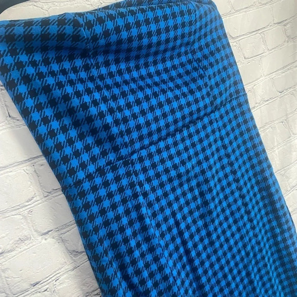 5/$20 Women’s Go International Houndstooth Strapless Dress size 12 Black Blue - Picture 1 of 6